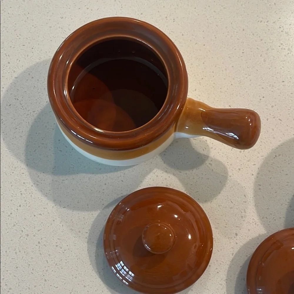 Brown and Cream Stoneware Set with Glazed Finish